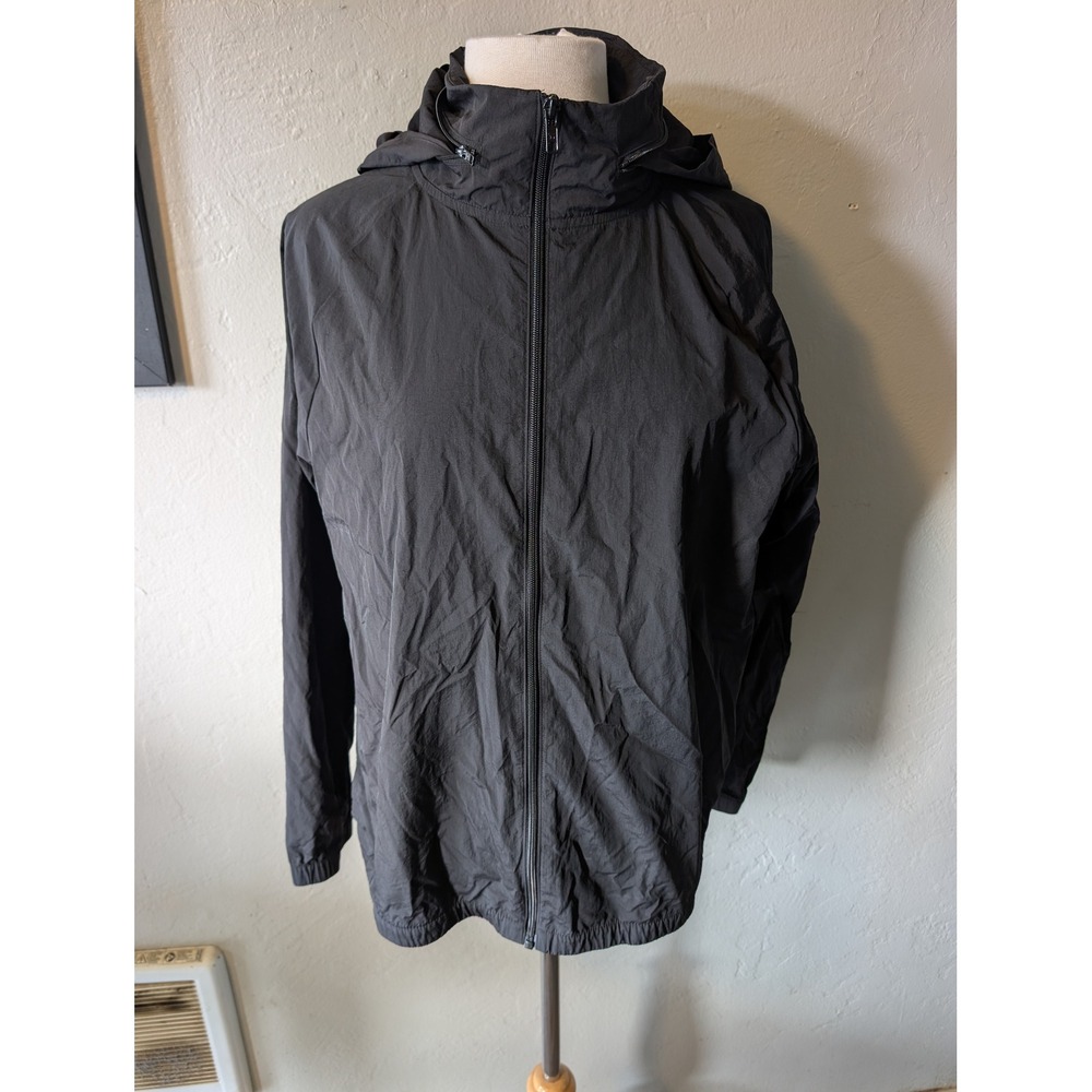 Victorias Secret PINK Black Anorak‎ Rain Jacket womens size L / XL